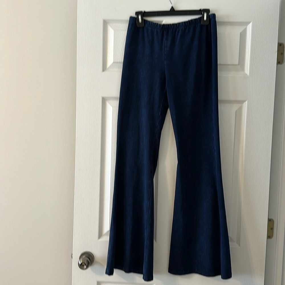 Ink blue stretchy bell bottom pants